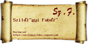 Szilágyi Fabó névjegykártya